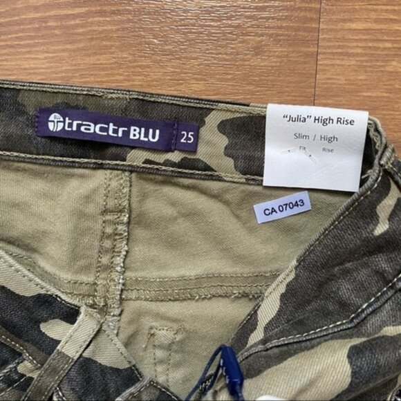 Tractrblu Julia High Rise Jean Army Green Size 25 - Picture 7 of 9